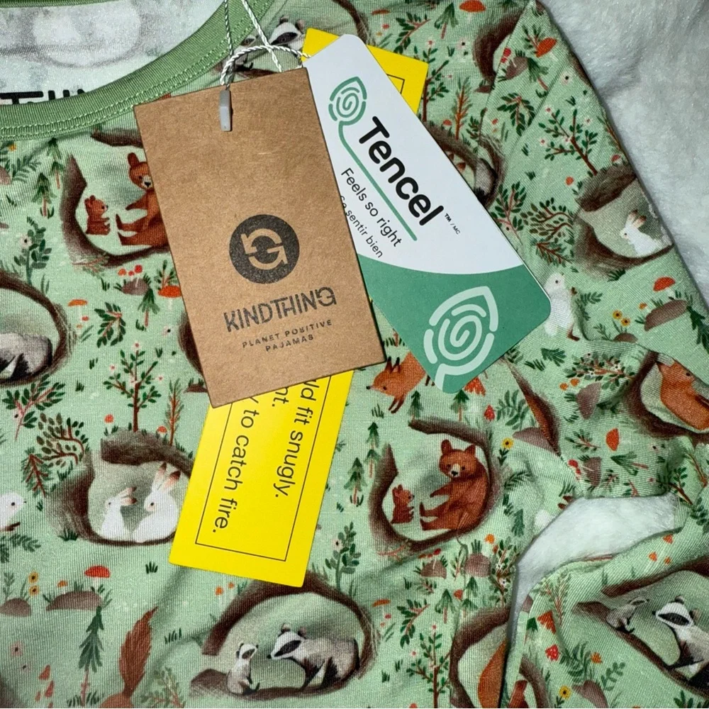 Kind thing kids 2 piece PJ set burrow animals modal blend NWT‎